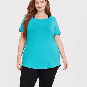 TEAL COWL BACK WICKING ACTIVE TEE